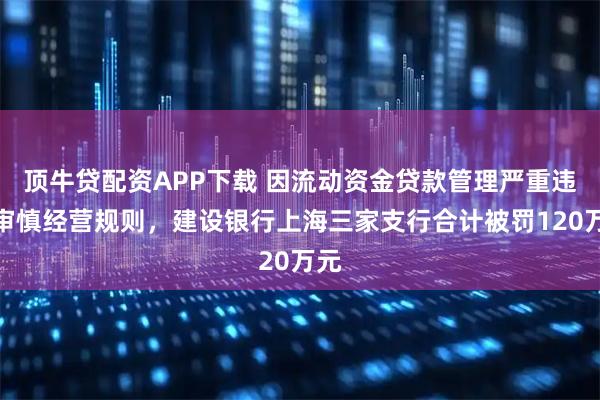顶牛贷配资APP下载 因流动资金贷款管理严重违反审慎经营规则，建设银行上海三家支行合计被罚120万元